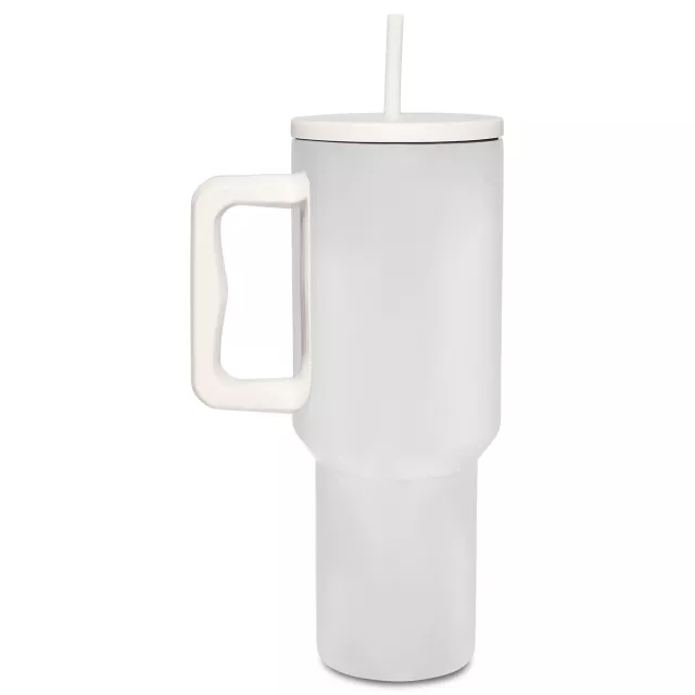 Silver Travel Tumbler with Straw - 40 oz. at Spencer's