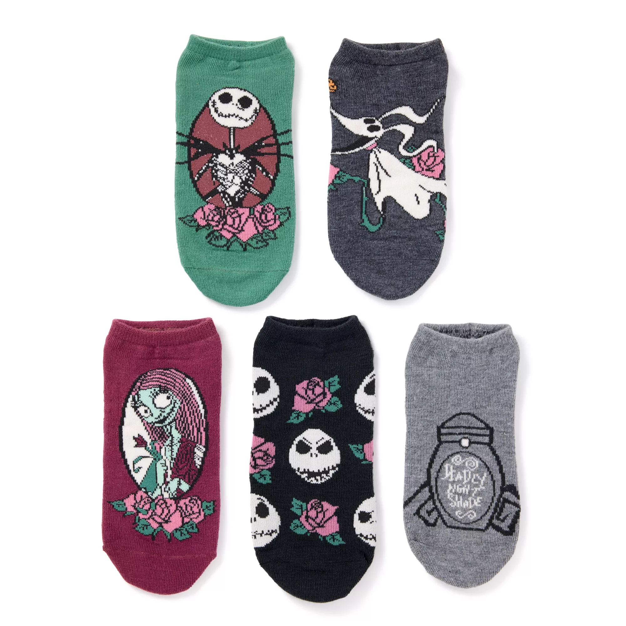 Multi-Pack The Nightmare Before Christmas Ankle Socks - 5 Pair at Spencer's