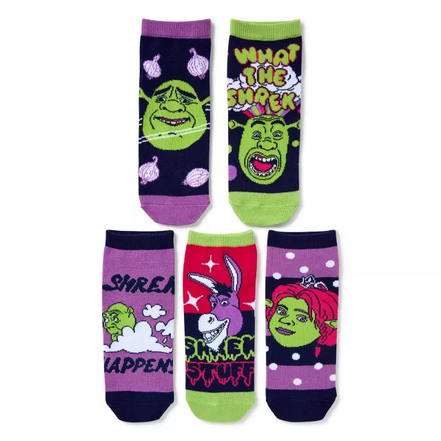 Multi-Pack Shrek Statement No Show Socks - 5 Pack at Spencer's