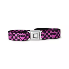 Buckle-Down Fuck Heart Checkered Seatbelt Belt at Spencer's