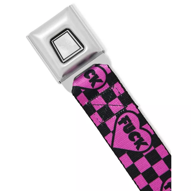 Buckle-Down Fuck Heart Checkered Seatbelt Belt at Spencer's