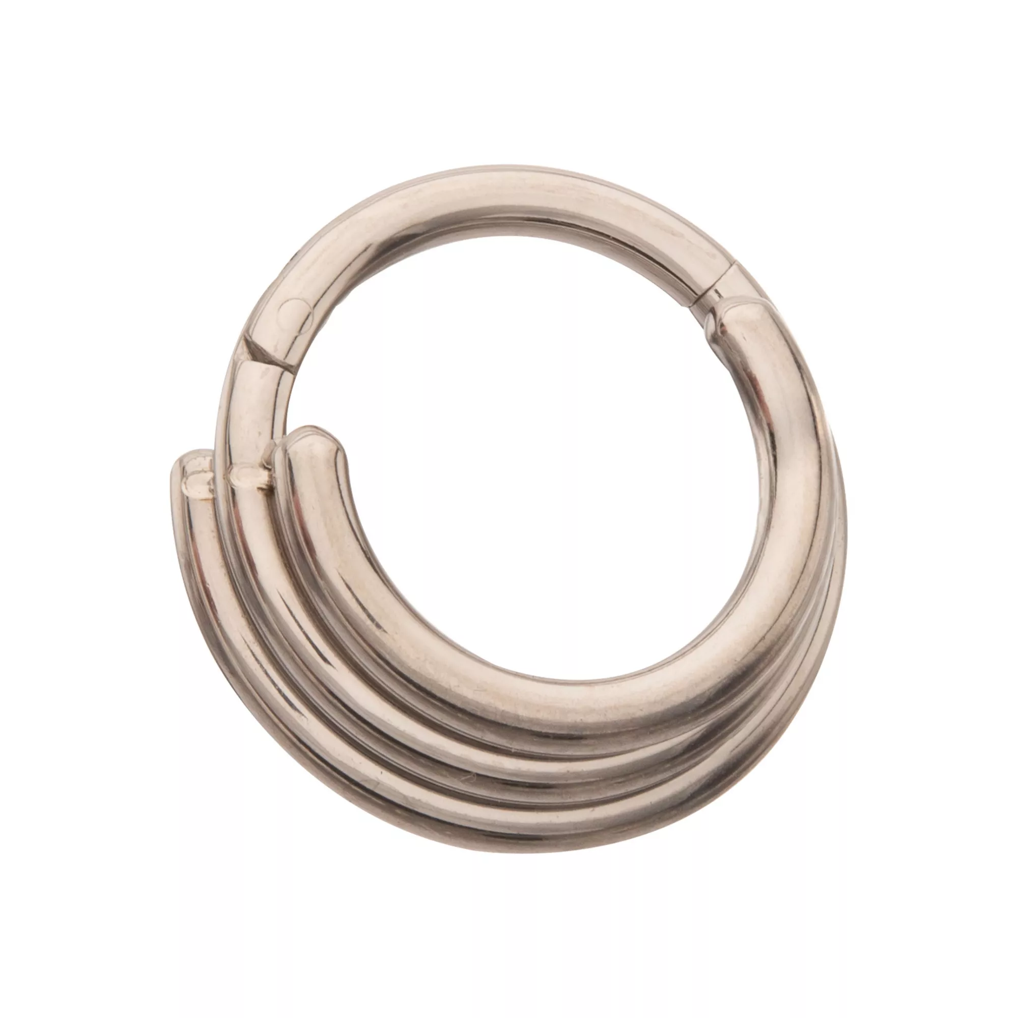 ASTM F-136 Titanium Stacked Hoop Septum Ring - 16 Gauge at Spencer's
