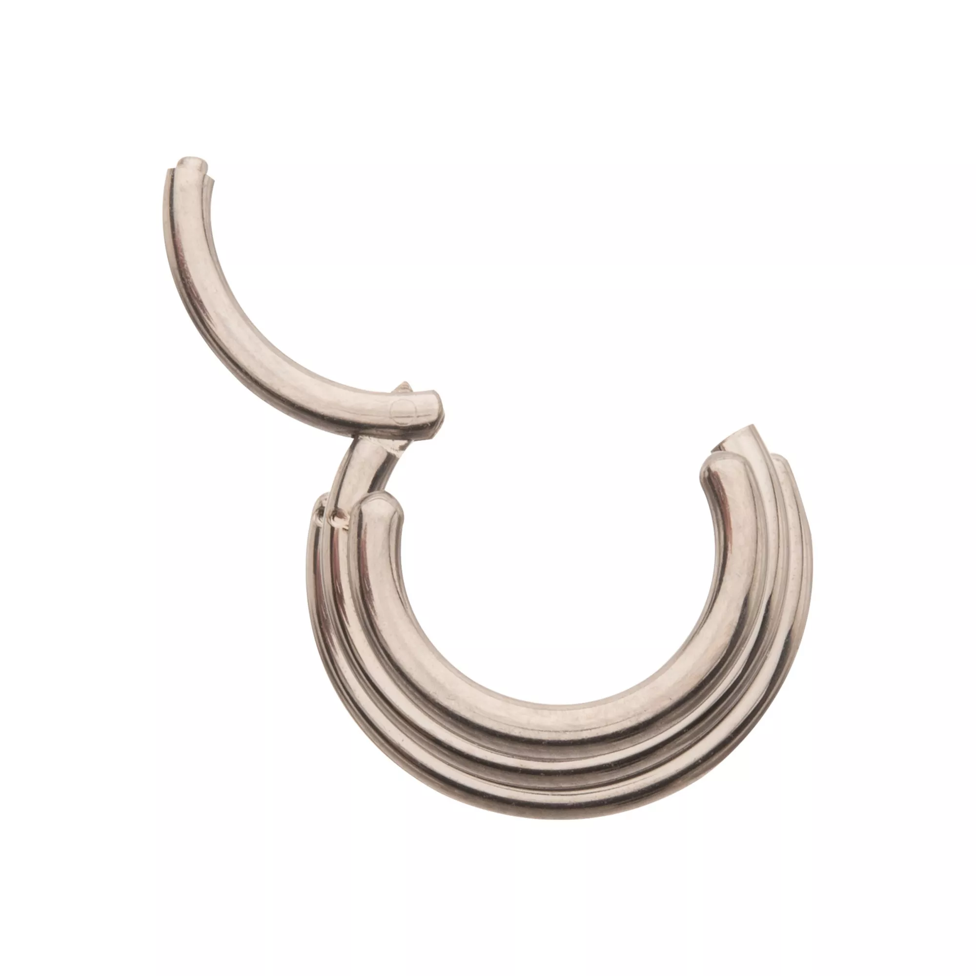 ASTM F-136 Titanium Stacked Hoop Septum Ring - 16 Gauge at Spencer's