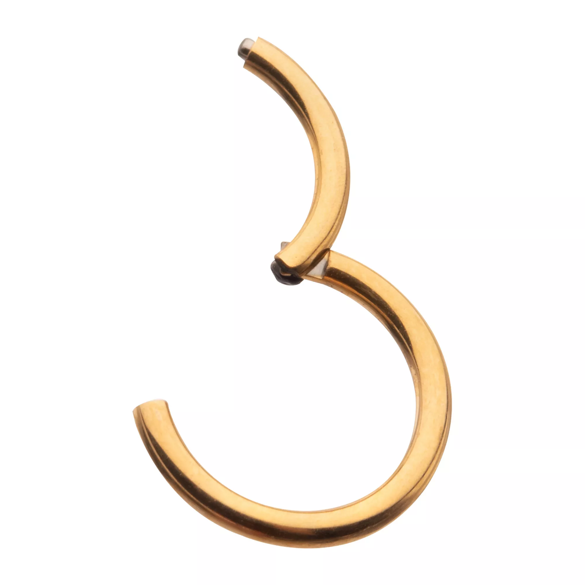 Gold ASTM F-136 Titanium Hinged Septum Ring - 16 Gauge at Spencer's
