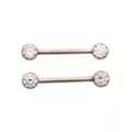 CZ Silvertone Bezel Titanium Nipple Barbells at Spencer's