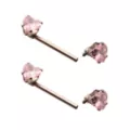 Pink CZ Heart ASTM F-136 Titanium Nipple Barbells - 14 Gauge at Spencer's