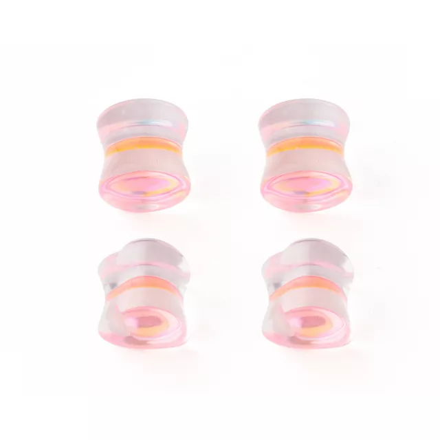 Multi-Pack Pink Oil Slick Heart Plugs - 2 Pair at Spencer's