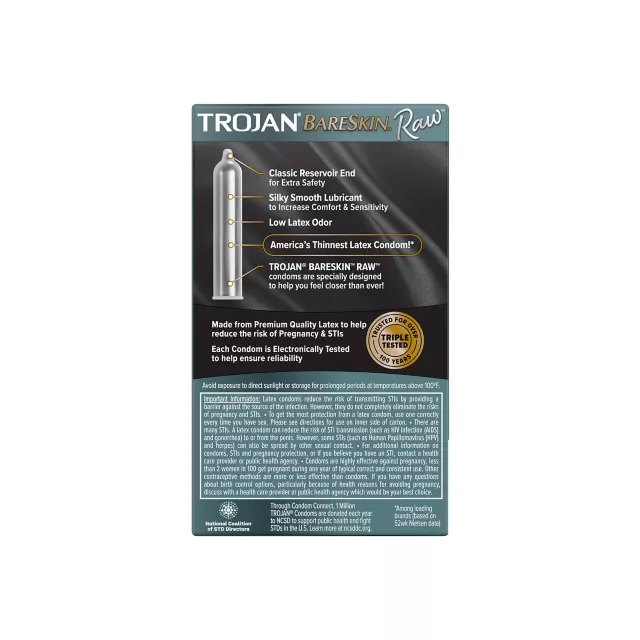 Trojan Bare Skin Raw Condoms - 10 Pack at Spencer's