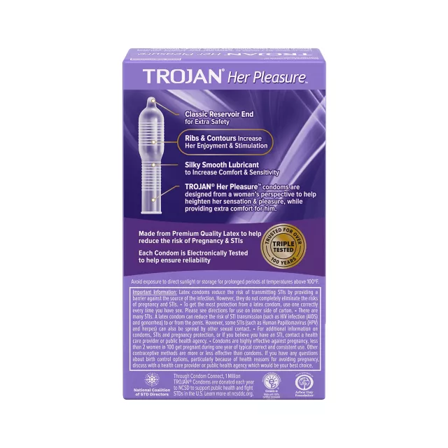 Trojan Her Pleasure Condoms - 12 Pack at Spencer's