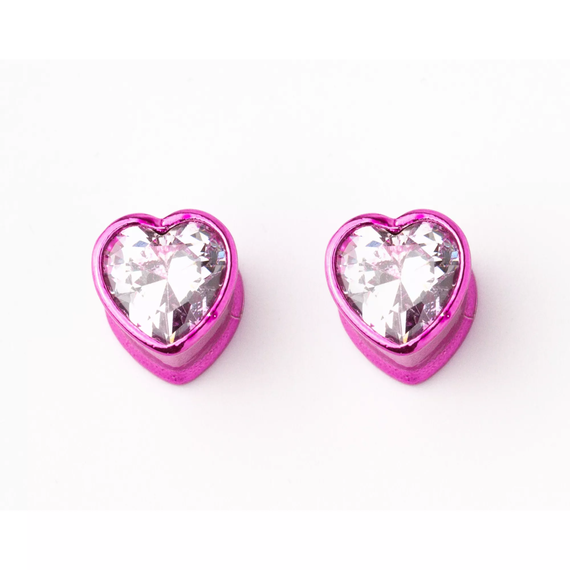 CZ Clear Pink Heart Plugs at Spencer's