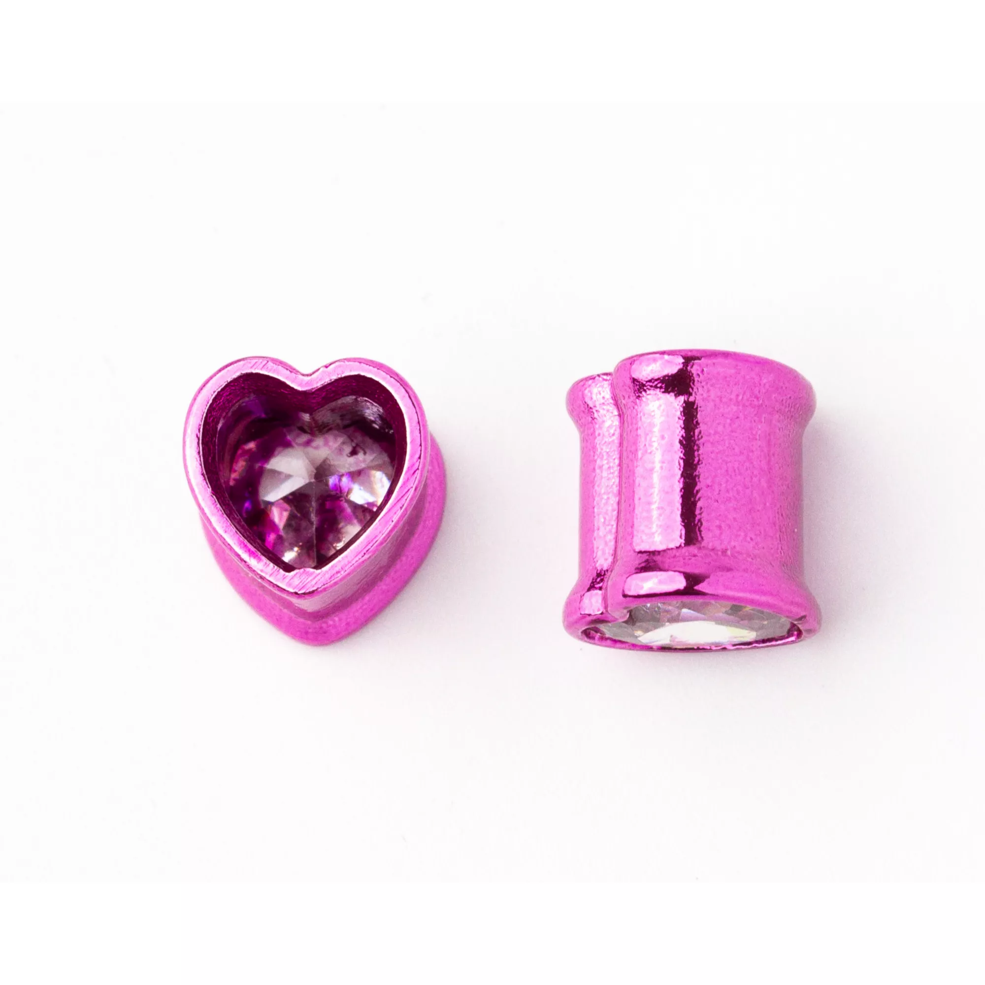 CZ Clear Pink Heart Plugs at Spencer's