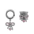 Pink CZ Bow Dangle Tunnels - 00 Gauge at Spencer's