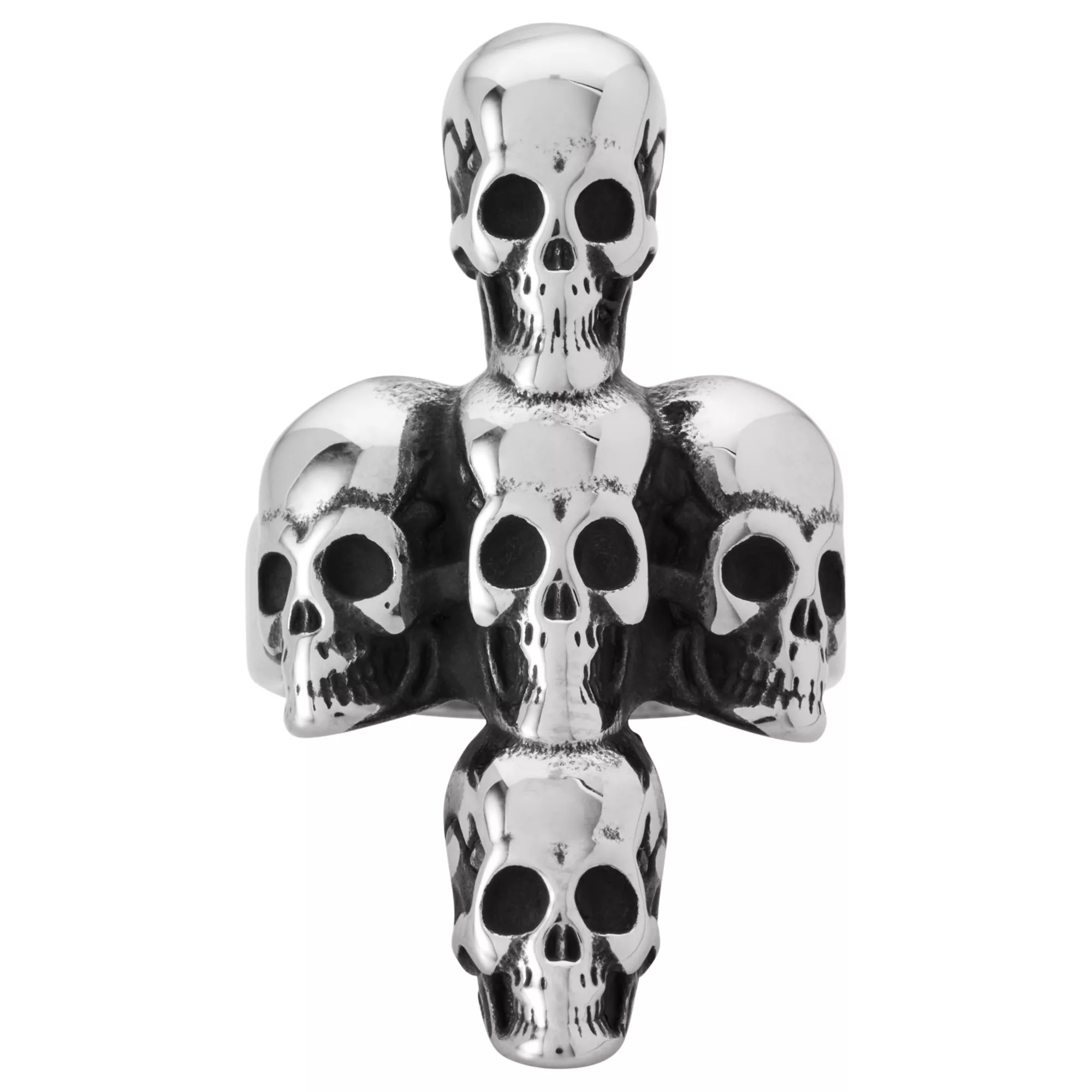 Skull Head Cross Ring at Spencer's