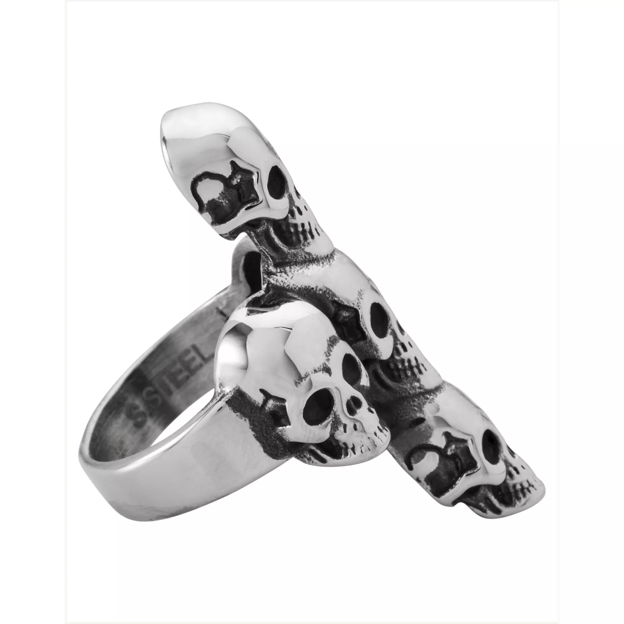 Skull Head Cross Ring at Spencer's