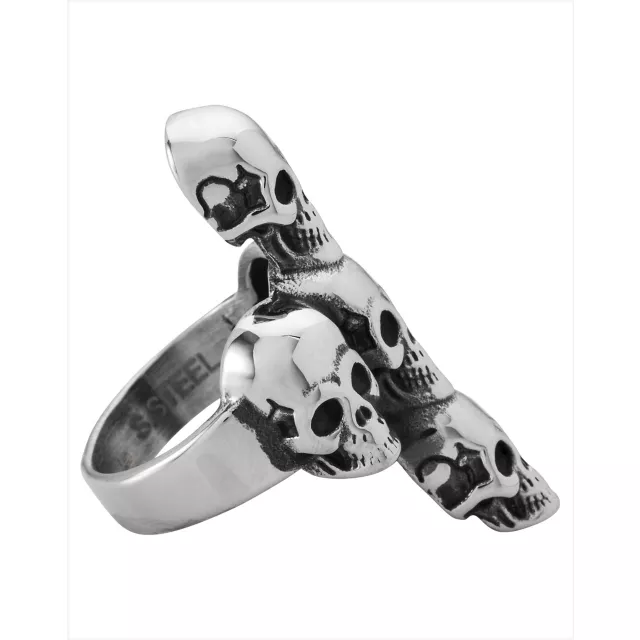 Skull Head Cross Ring at Spencer's