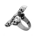 Skull Head Cross Ring at Spencer's