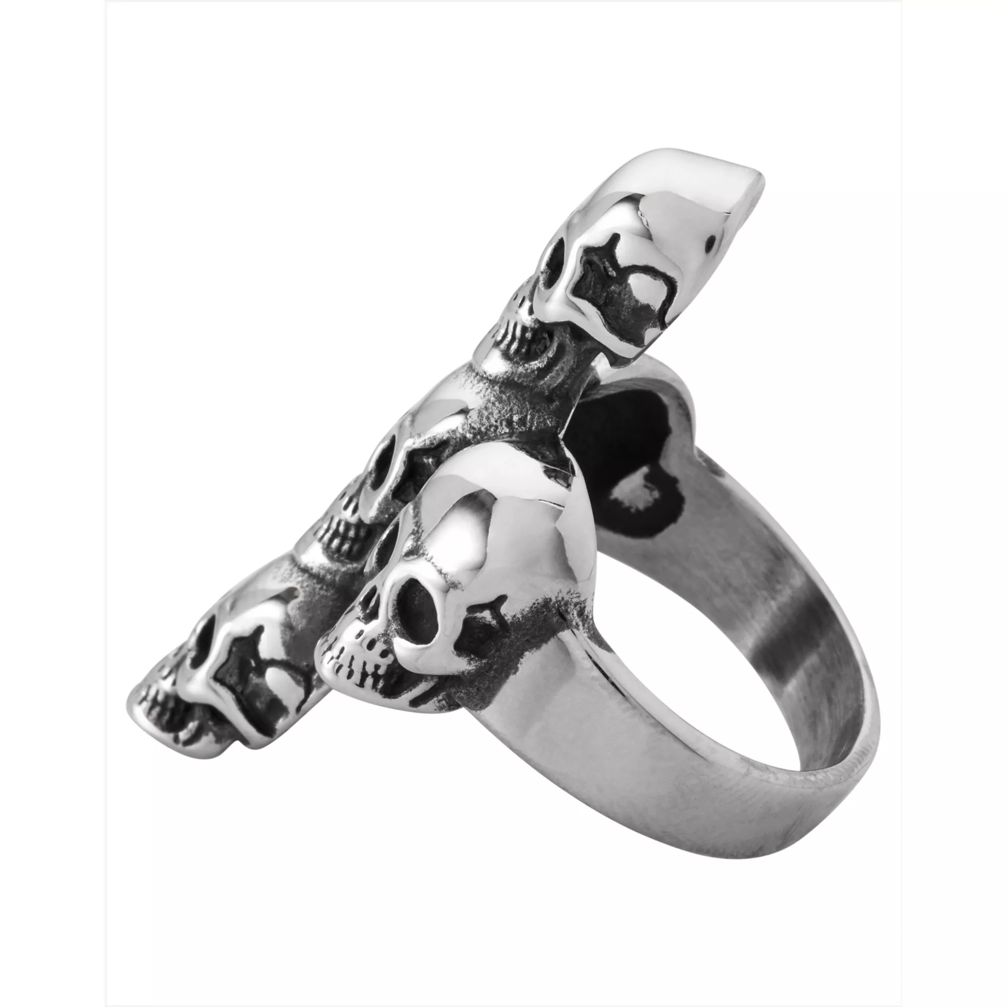 Skull Head Cross Ring at Spencer's
