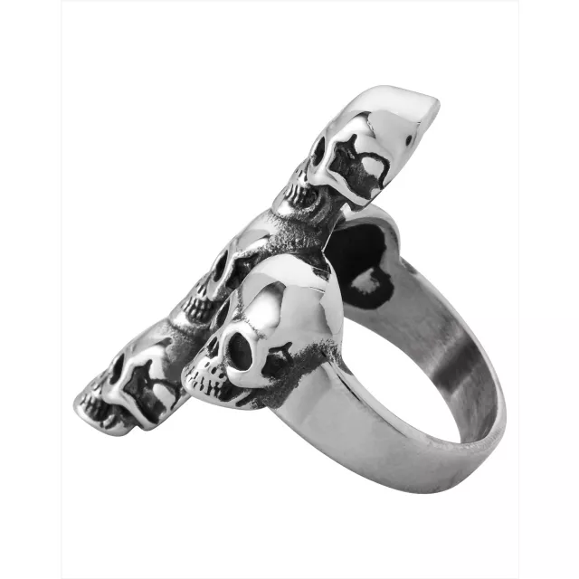 Skull Head Cross Ring at Spencer's