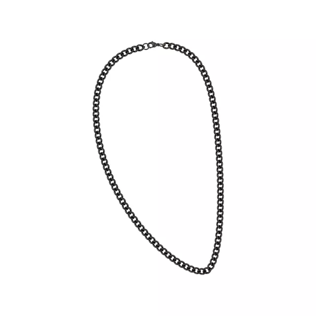 Thick Black Cuban Curb Chain Necklace at Spencer's