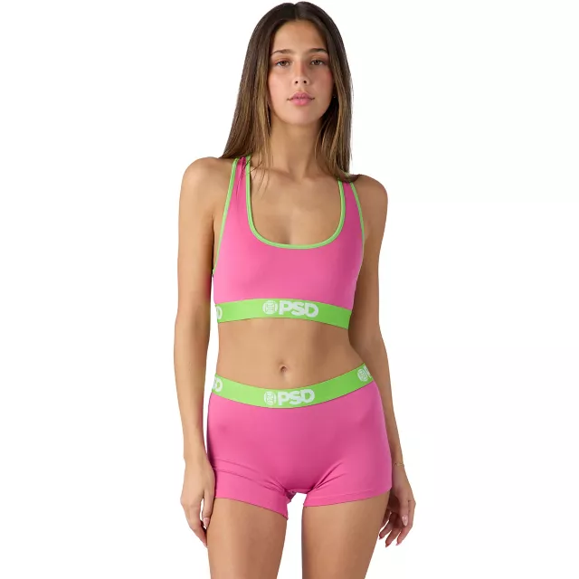 PSD Pink and Green Sports Bra at Spencer's