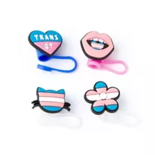 Multi-Pack Transgender Pride Straw Toppers - 4 Pack at Spencer's