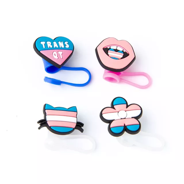 Multi-Pack Transgender Pride Straw Toppers - 4 Pack at Spencer's