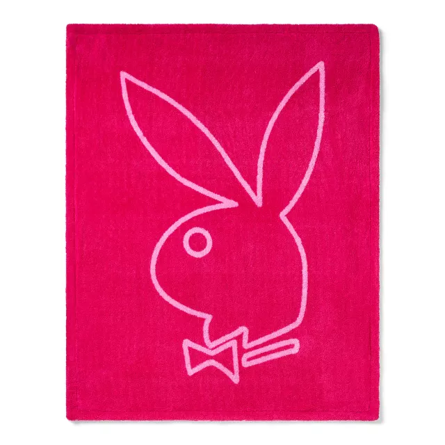 Playboy Pink Check Reversible Fleece Blanket at Spencer's