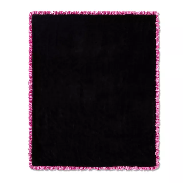 Pink Playboy Coquette Rabbit Head Fleece Blanket