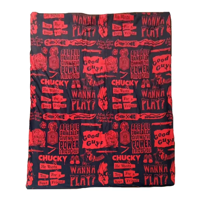 Chucky All Dolled Up Reversible Fleece Blanket at Spencer's