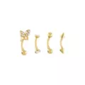 Multi-Pack CZ Goldtone Curved Barbells 4 Pack - 16 Gauge at Spencer's