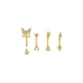 Multi-Pack CZ Goldtone Curved Barbells 4 Pack - 16 Gauge at Spencer's