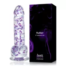 Flutter Butterfly Glitter Clear Dildo with Balls - Hott Love Extreme at Spencer's
