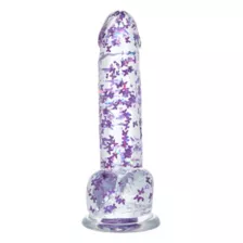 Flutter Butterfly Glitter Clear Dildo with Balls - Hott Love Extreme at Spencer's