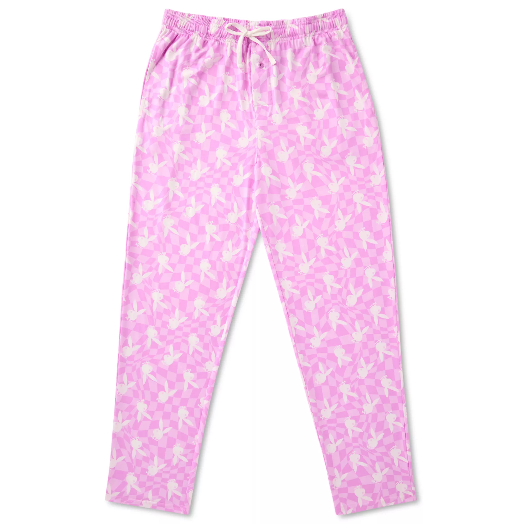 Pink Checkered Playboy Bunny Lounge Pants at Spencer's