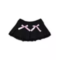Black and Pink Bow Pleated Micro Skirt at Spencer's