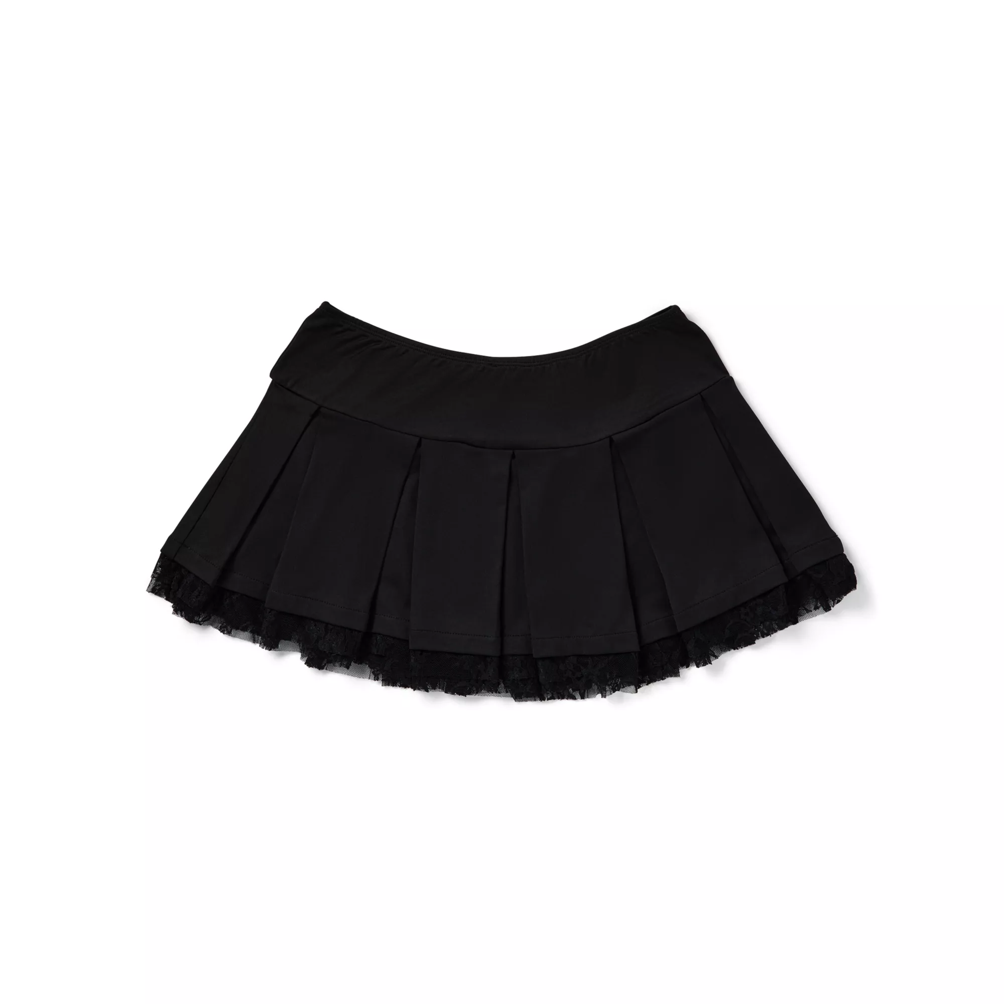 Black and Pink Bow Pleated Micro Skirt at Spencer's