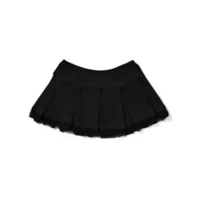 Black and Pink Bow Pleated Micro Skirt at Spencer's
