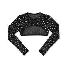 Black and Silver Star Shrug Top at Spencer's