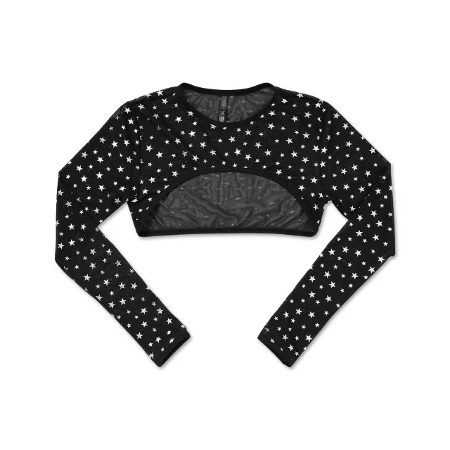 Black and Silver Star Shrug Top at Spencer's