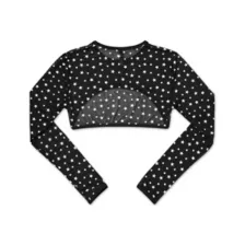 Black and Silver Star Shrug Top at Spencer's