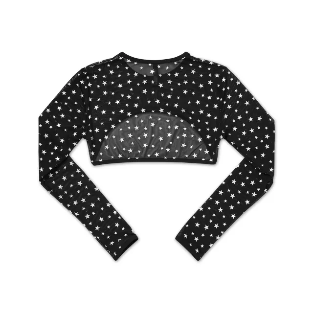 Black and Silver Star Shrug Top at Spencer's