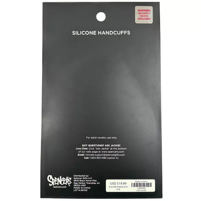 Black Silicone Handcuffs - Pleasure Bound at Spencer's