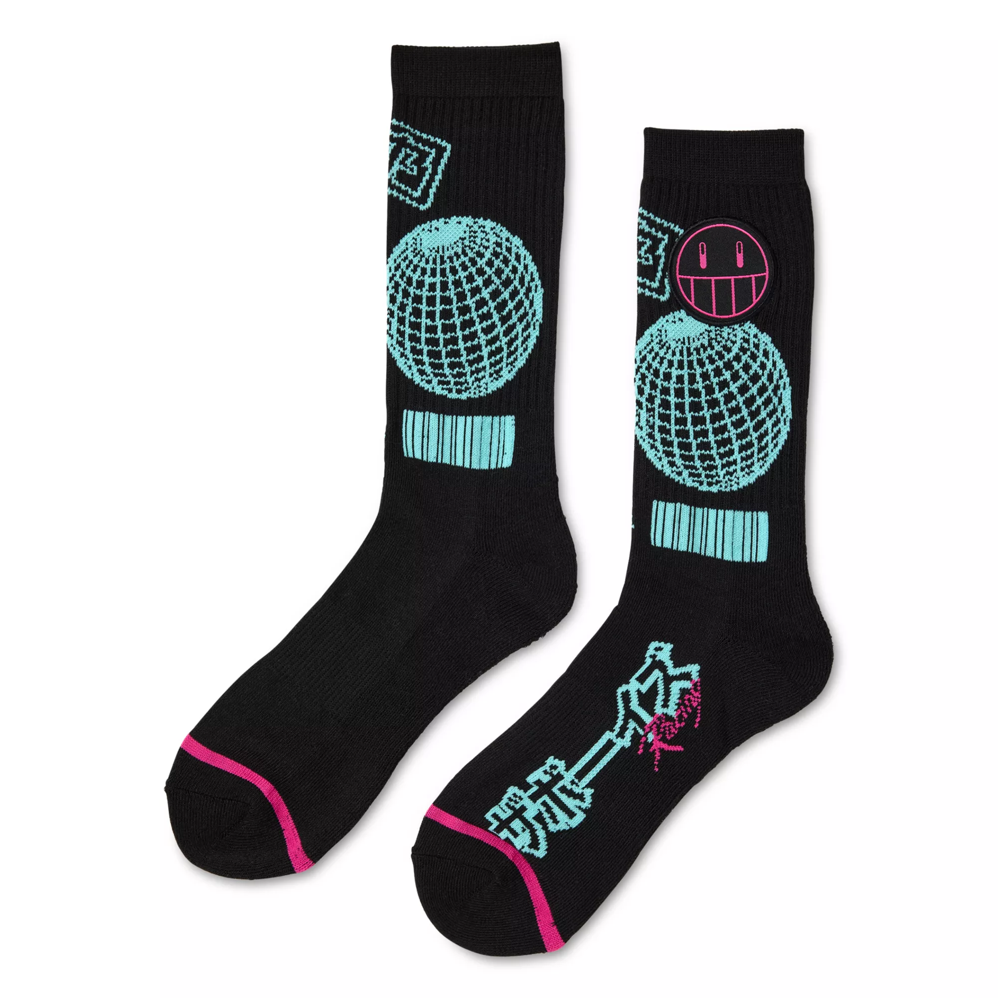 The Boys Black Racing Crew Socks at Spencer's