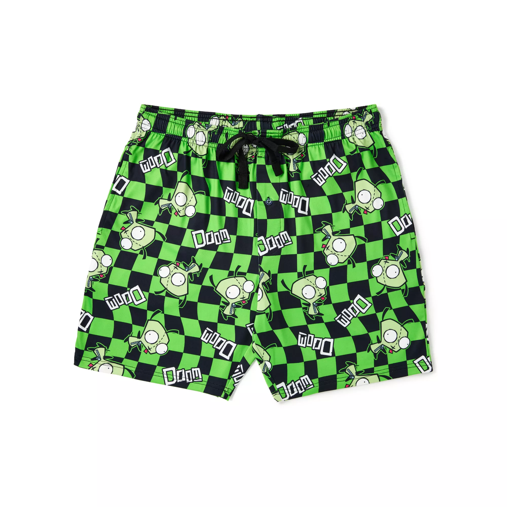 GIR Checkered Lounge Shorts - Invader Zim