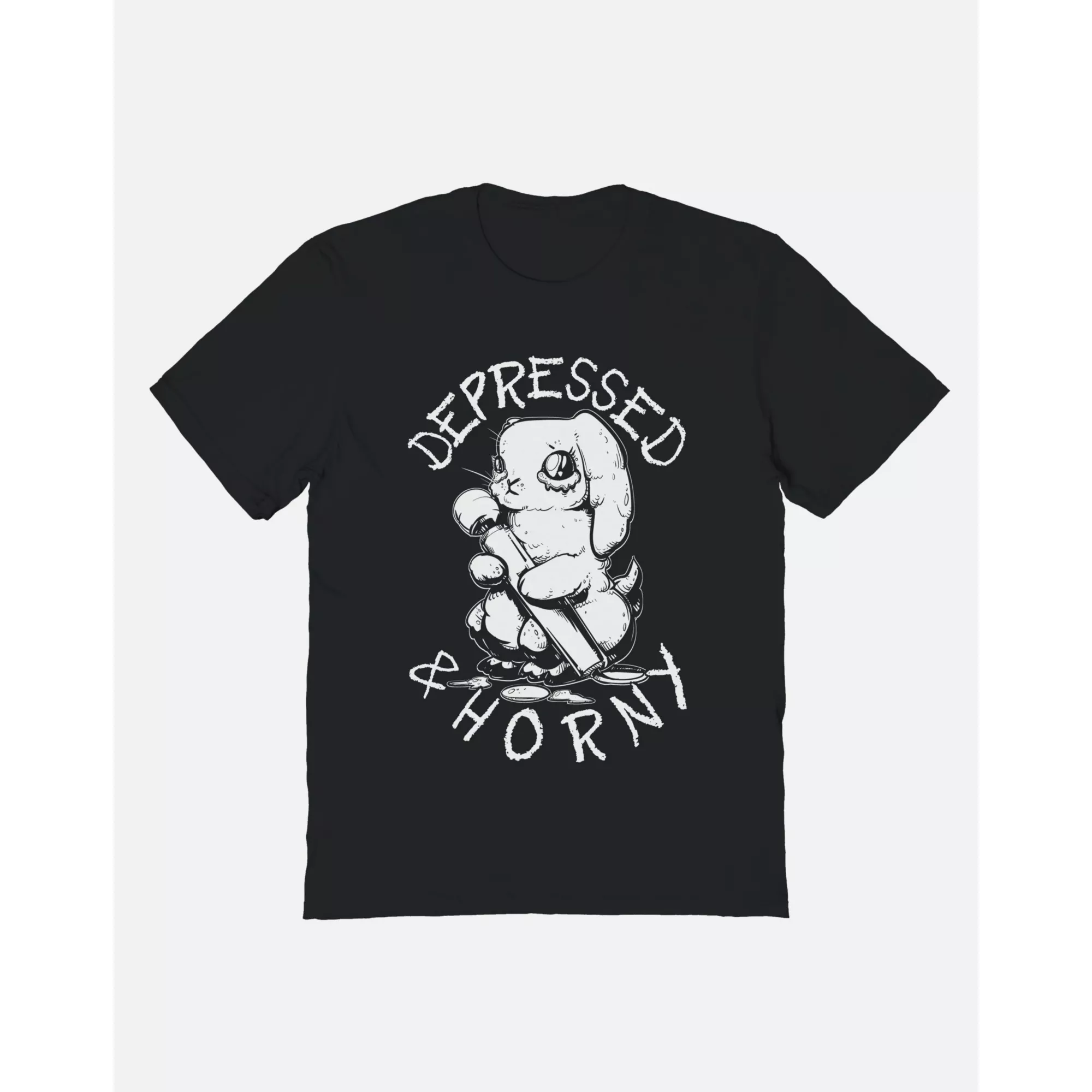 Depressed and Horny Bunny T Shirt at Spencer's