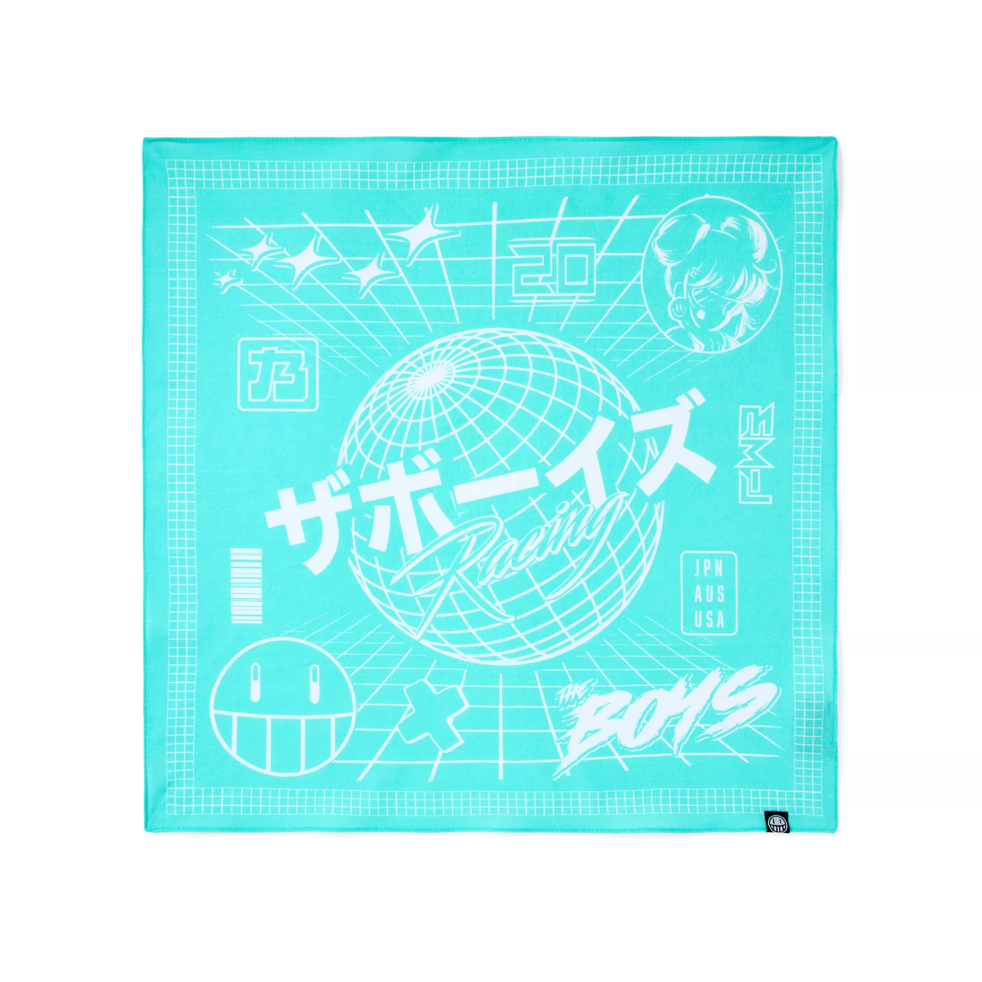 The Boys Teal Racing Bandana at Spencer's