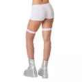 White Rhinestone Fishnet Thigh Highs at Spencer's