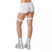 White Rhinestone Fishnet Thigh Highs at Spencer's