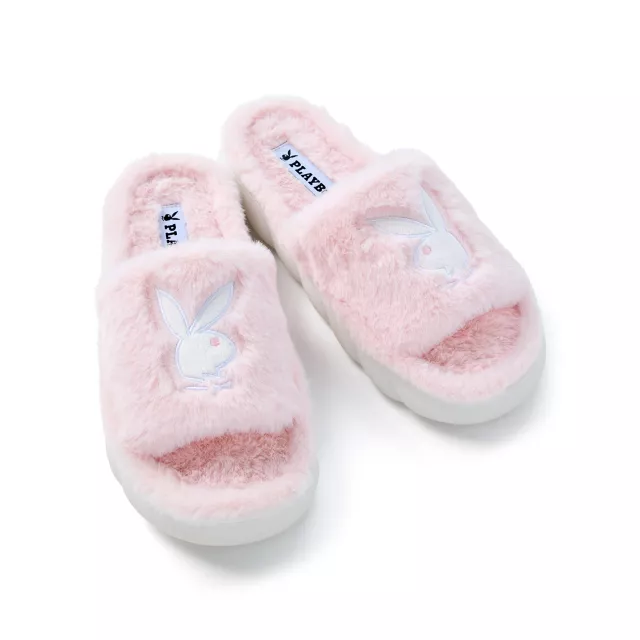 Pink Playboy Furry Slides at Spencer's