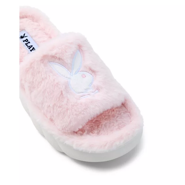 Pink Playboy Furry Slides at Spencer's